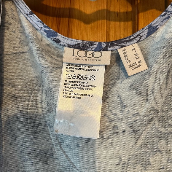 LOGO by Lori Goldstein Floral Sheer Tooper Size Large - Picture 3 of 9